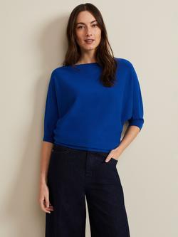 Phase Eight Cristine Fine Knit Batwing Jumper, Cobalt