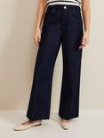 Phase Eight Liana High Waist Wide Leg Jeans, Dark Wash