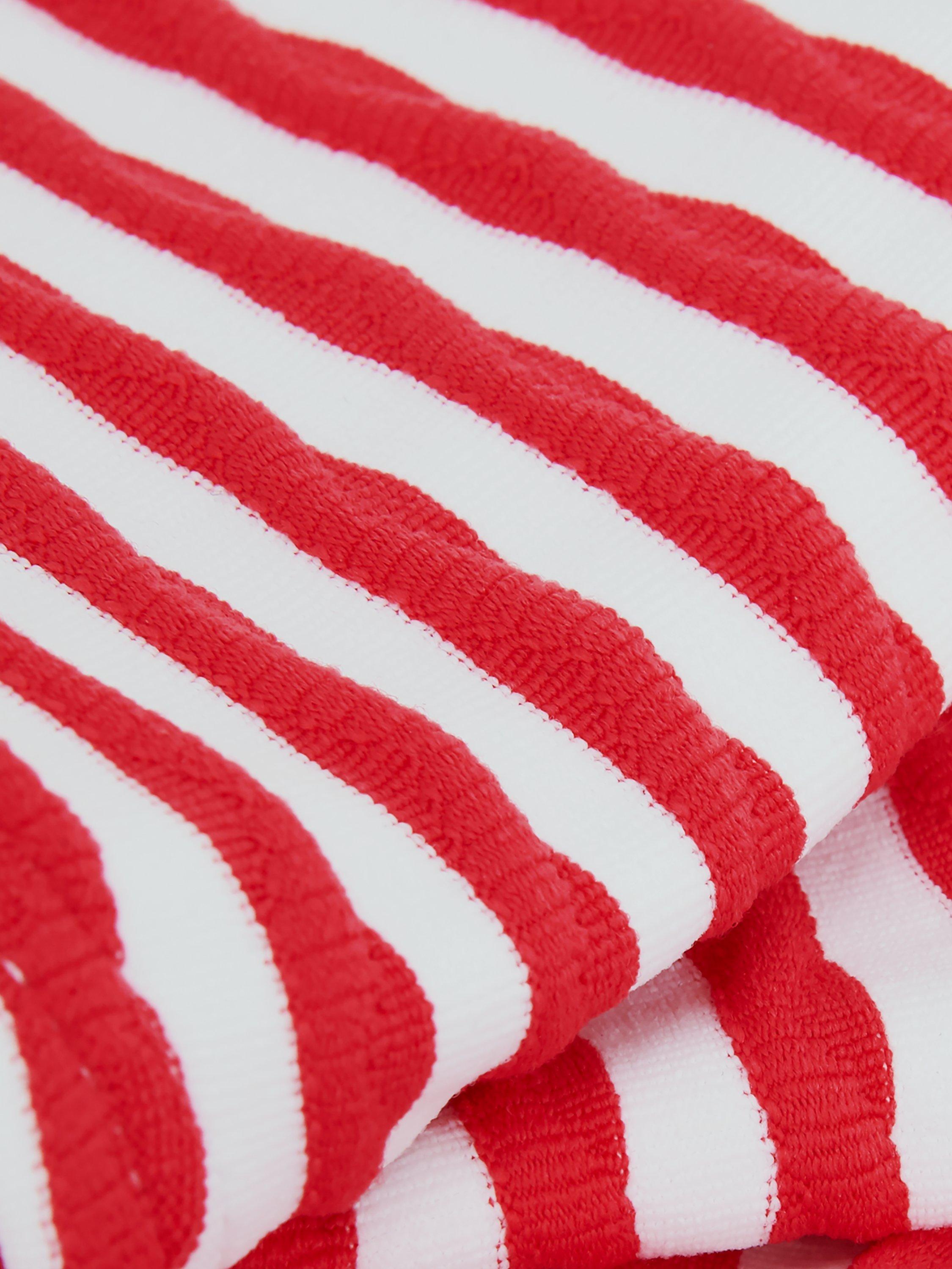 Product image 6 of 7, which shows Phase Eight Stripe Tankini Bottoms, Red/White, 16
