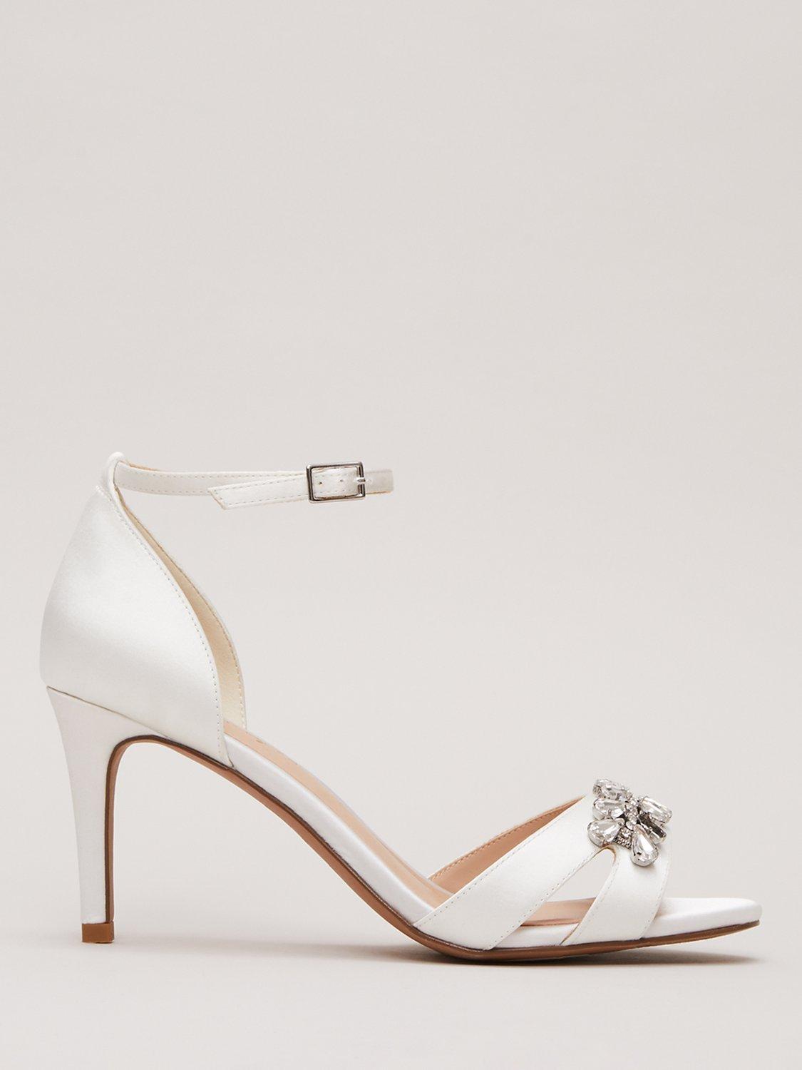 Phase Eight Crystal Embellished Sandals, Ivory, EU36