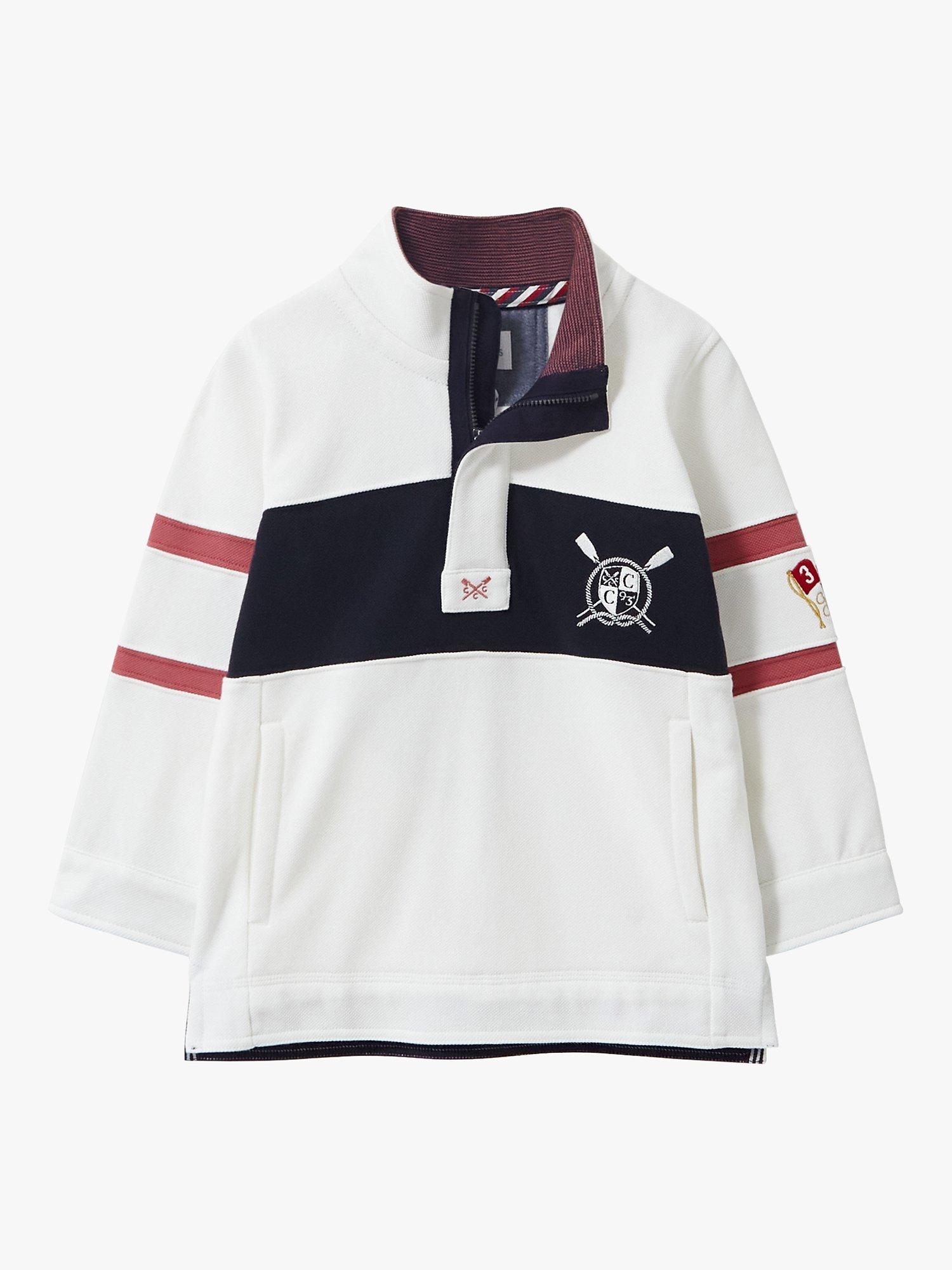 Crew Clothing Kids' Padstow Colour Block Sweatshirt, White