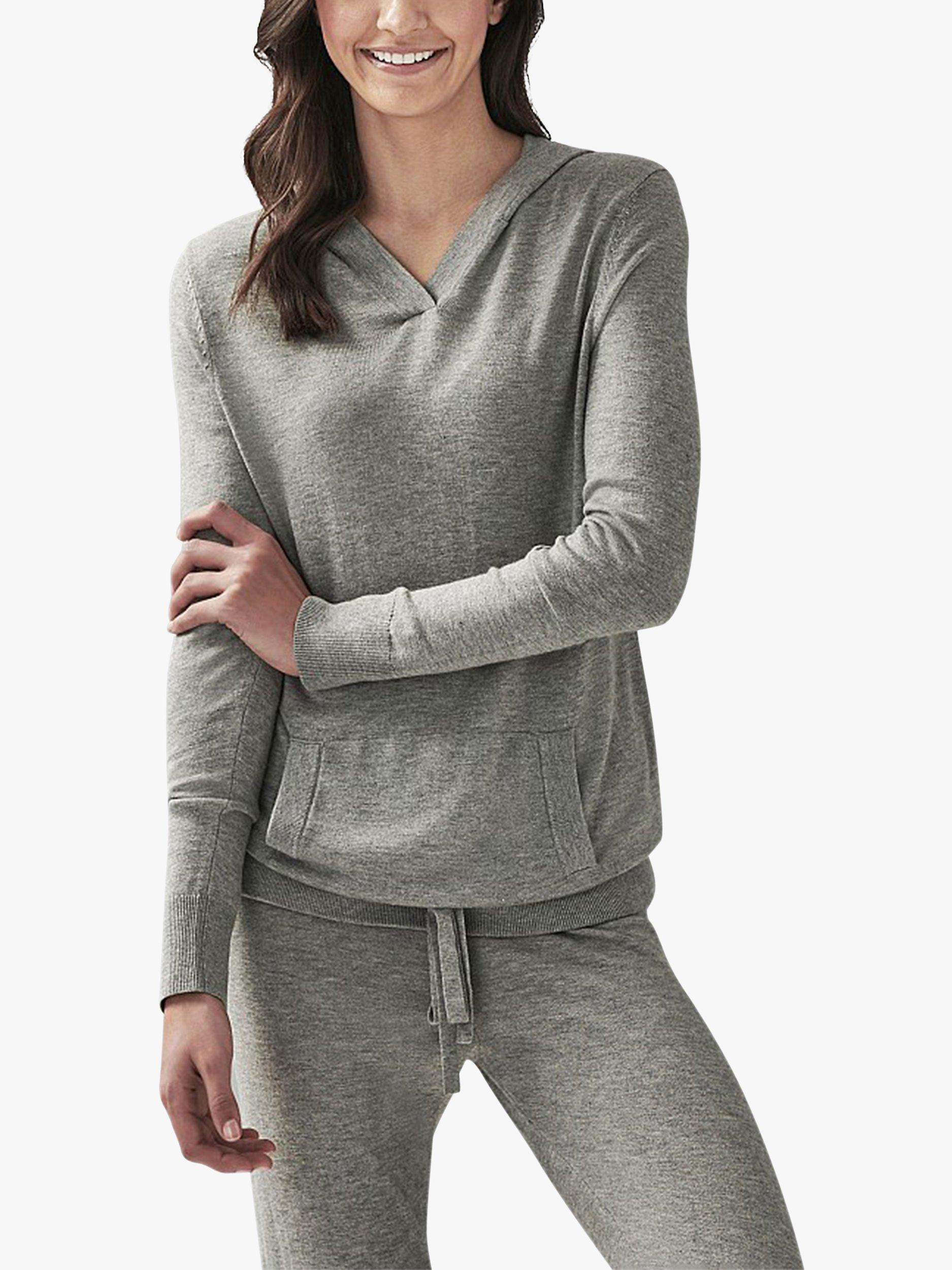 Crew Clothing Slouchy Soft Hoodie, Grey Marl