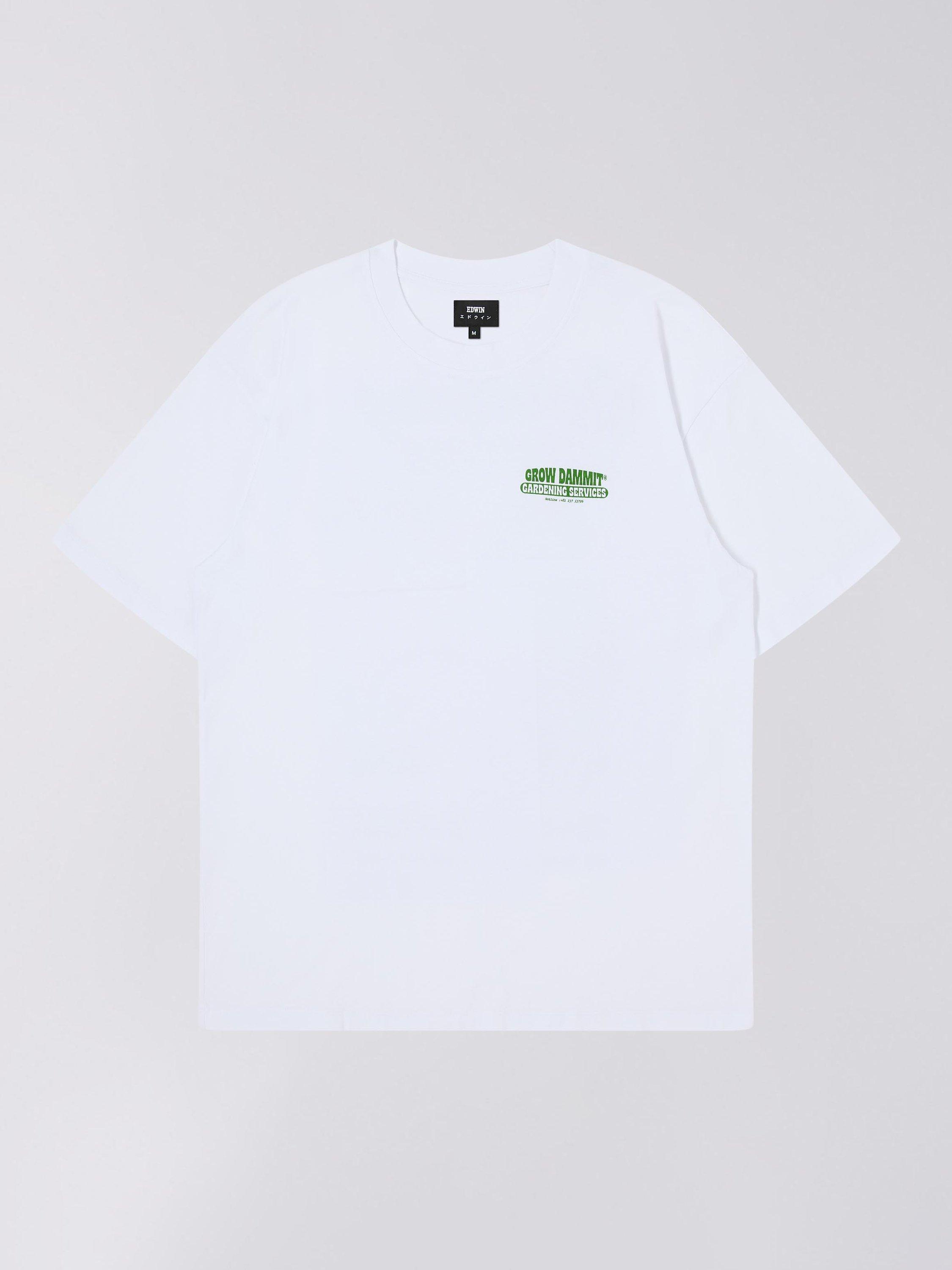 Edwin Gardening Services Print Oversized Cotton T-Shirt, White