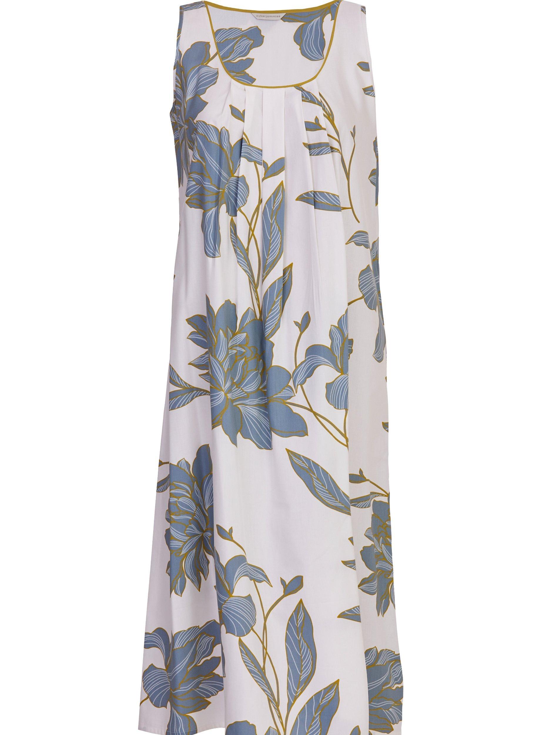 Product image 4 of 4, which shows Cyberjammies Piper Floral Print Midi Nightdress, White, 8