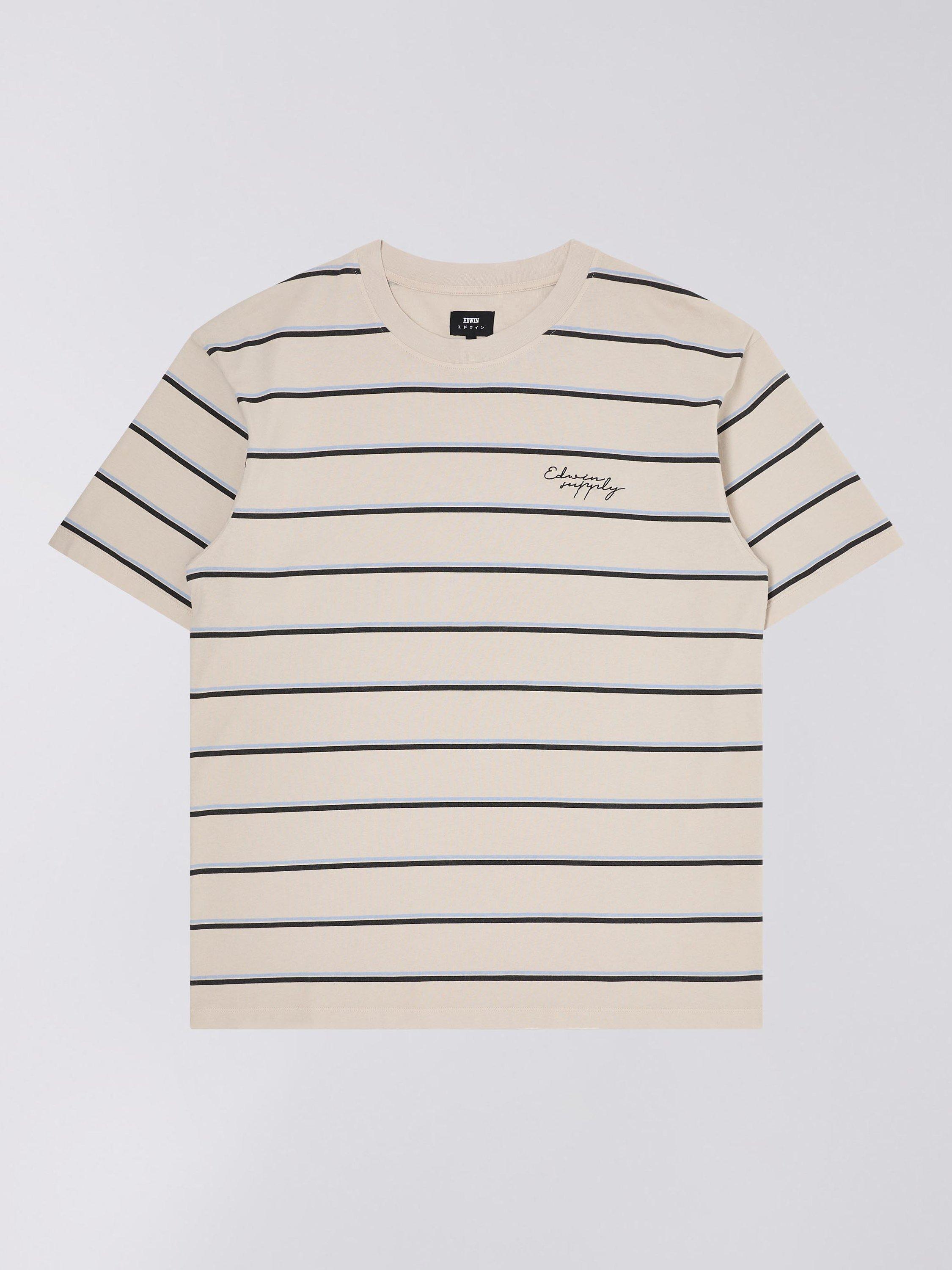 Edwin Windip TS Oversized T-Shirt, Beige/Blue