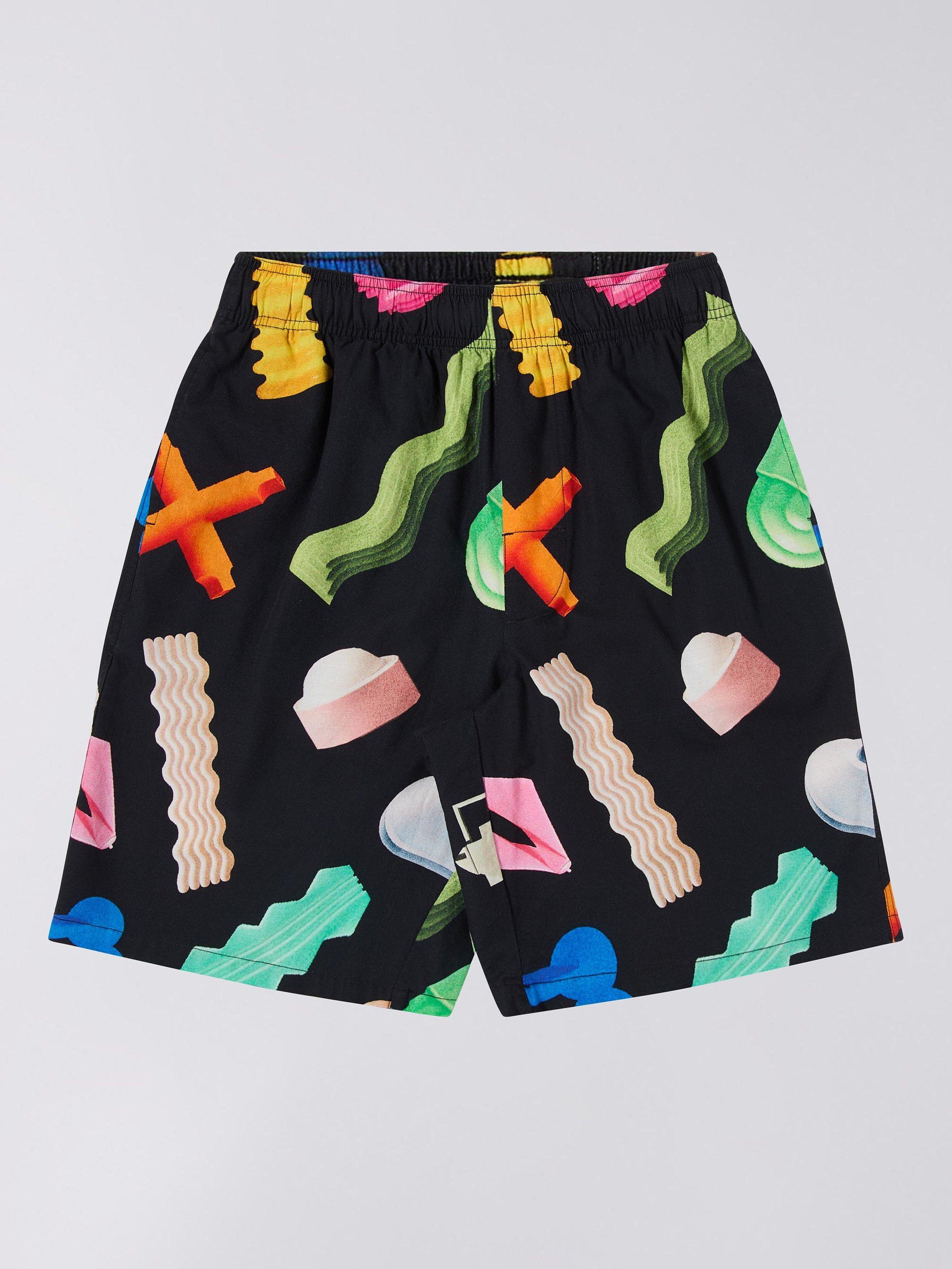 Edwin Modular Novelty Print Cotton Shorts, Multi