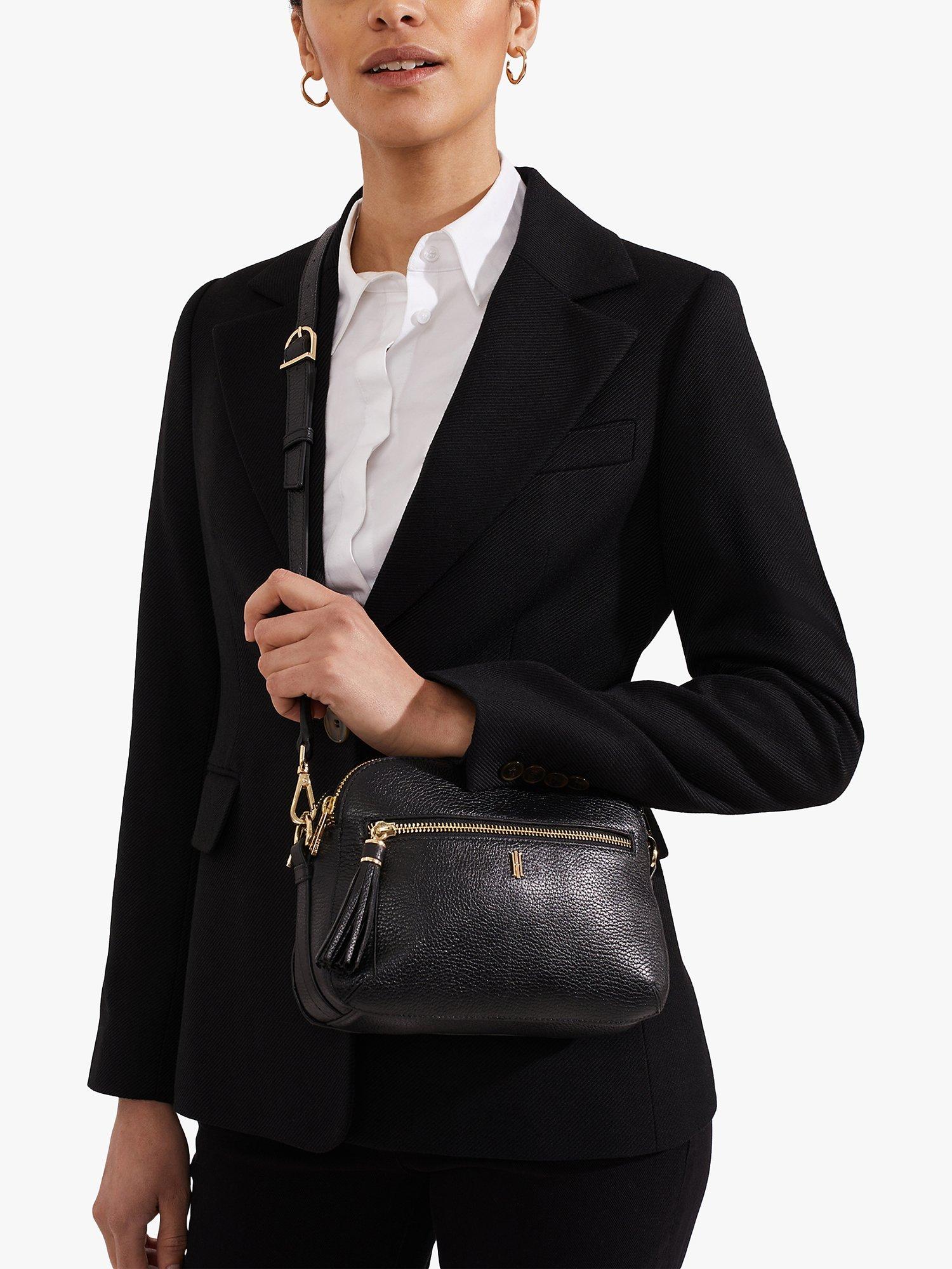 Product image 3 of 5, which shows Hobbs Carlton Leather Cross Body Bag, Black, One Size