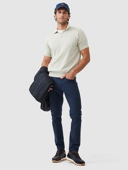 Rodd & Gunn Freys Crescent Jacquard Cotton Knitted Polo Shirt - view 2, Stone
