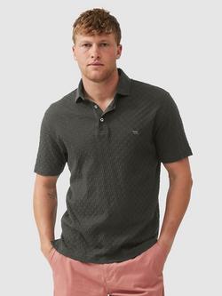 Rodd & Gunn Huntsbury Textured Cotton Slim Fit Polo Shirt, Olive