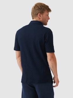 Rodd & Gunn Huntsbury Textured Cotton Slim Fit Polo Shirt - view 2, Navy