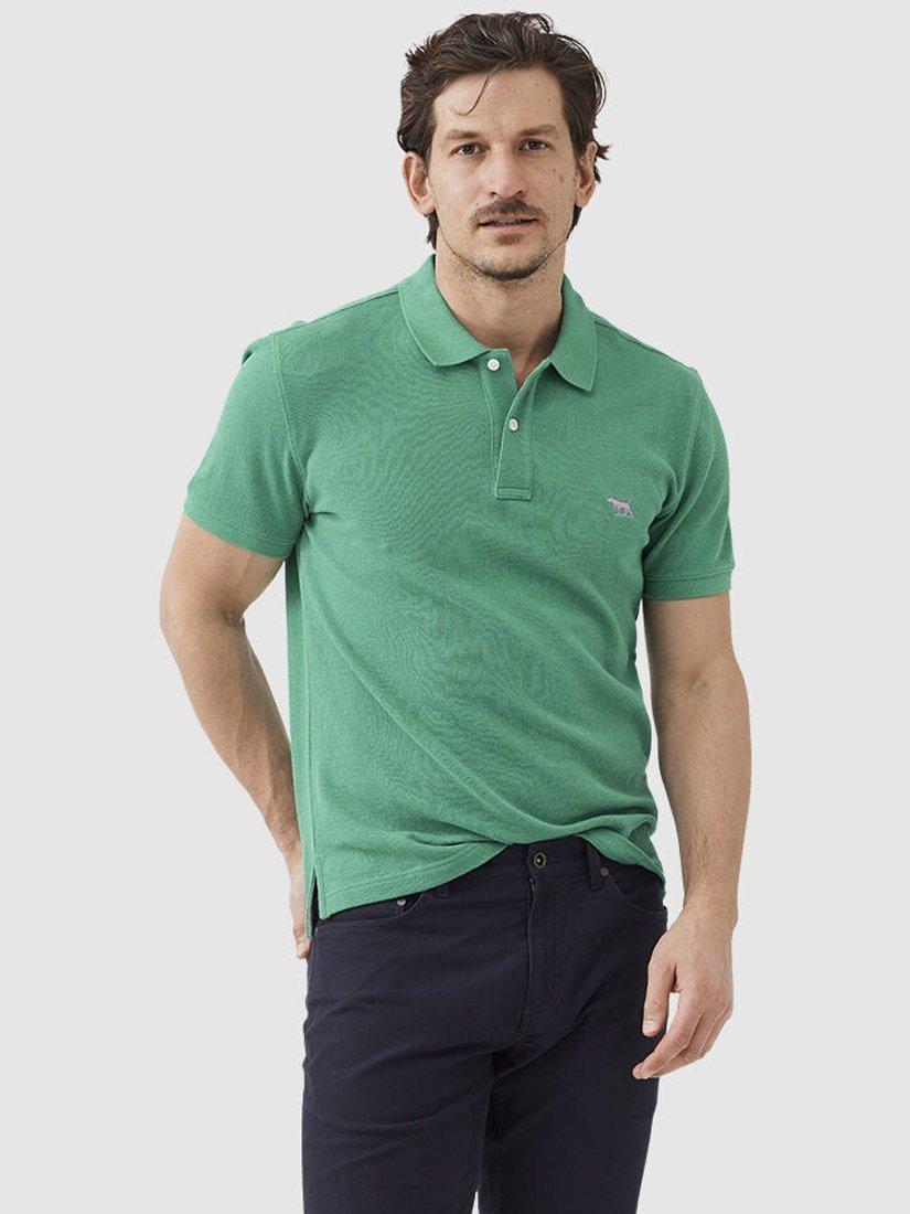 Product image 1 of 5, which shows Rodd & Gunn The Gunn Cotton Slim Fit Short Sleeve Polo Shirt, Emerald, XS