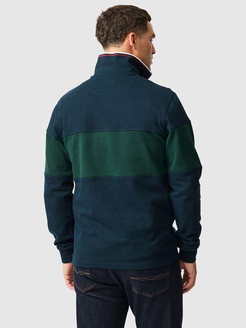 Product image 4 of 7, which shows Rodd & Gunn Foresters Peak Logo Cotton Quarter Zip Neck Sweatshirt, Eclipse, XS