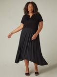 Live Unlimited Curve Pleated Hanky Hem Skirt, Black