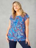 Live Unlimited Curve Paisley Print Pleat Front Top, Multi