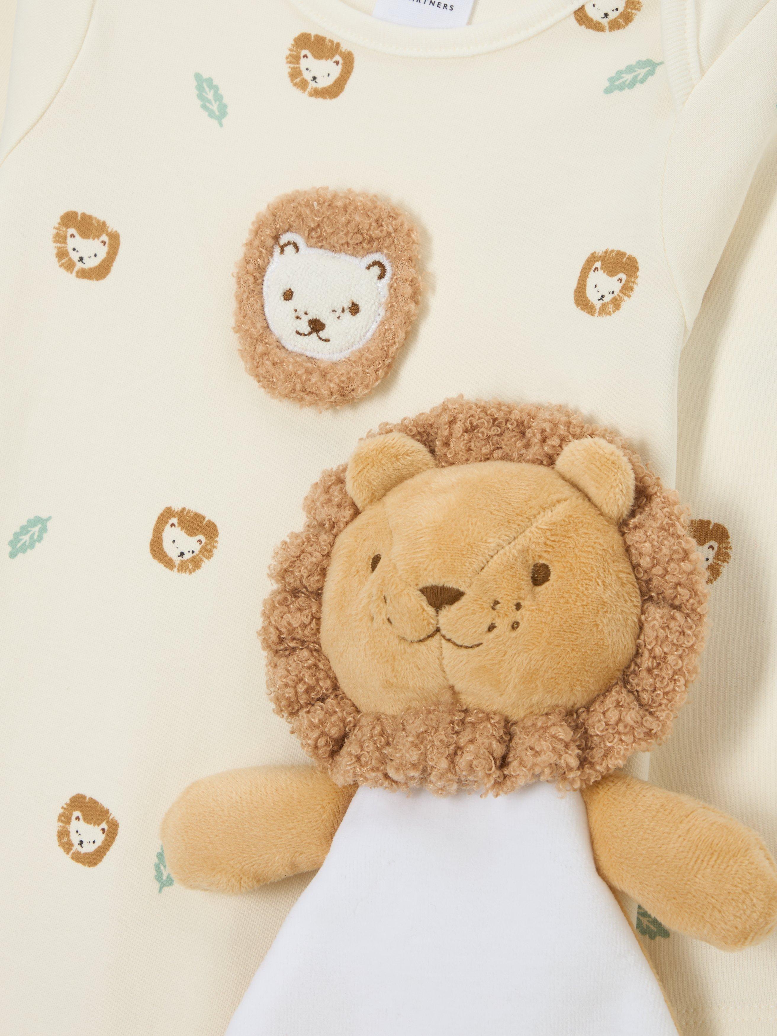 John Lewis Baby Cotton Lion Sleepsuit and Comforter Set Multi