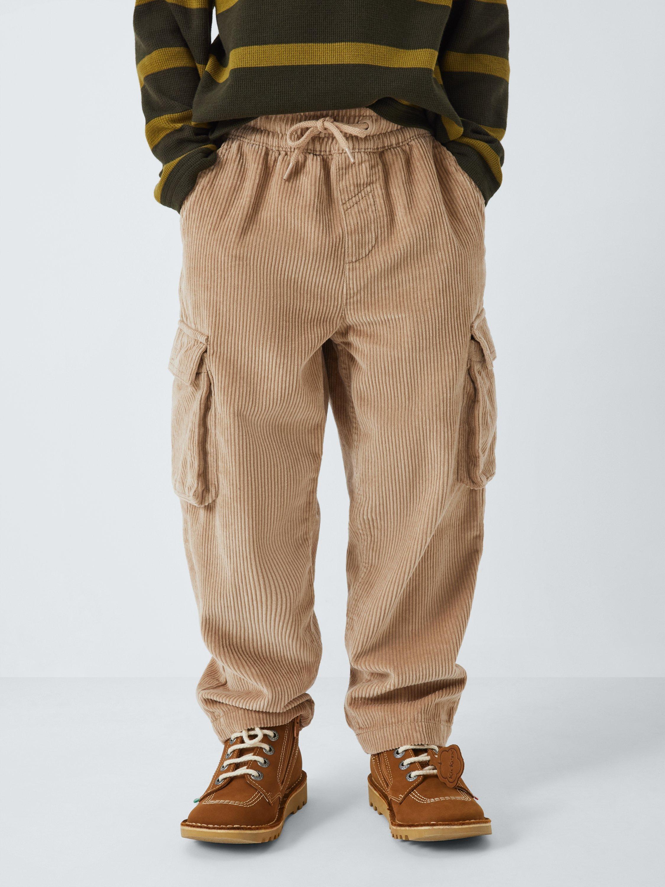 John Lewis Kids' Cargo Corduroy Trousers, Stone
