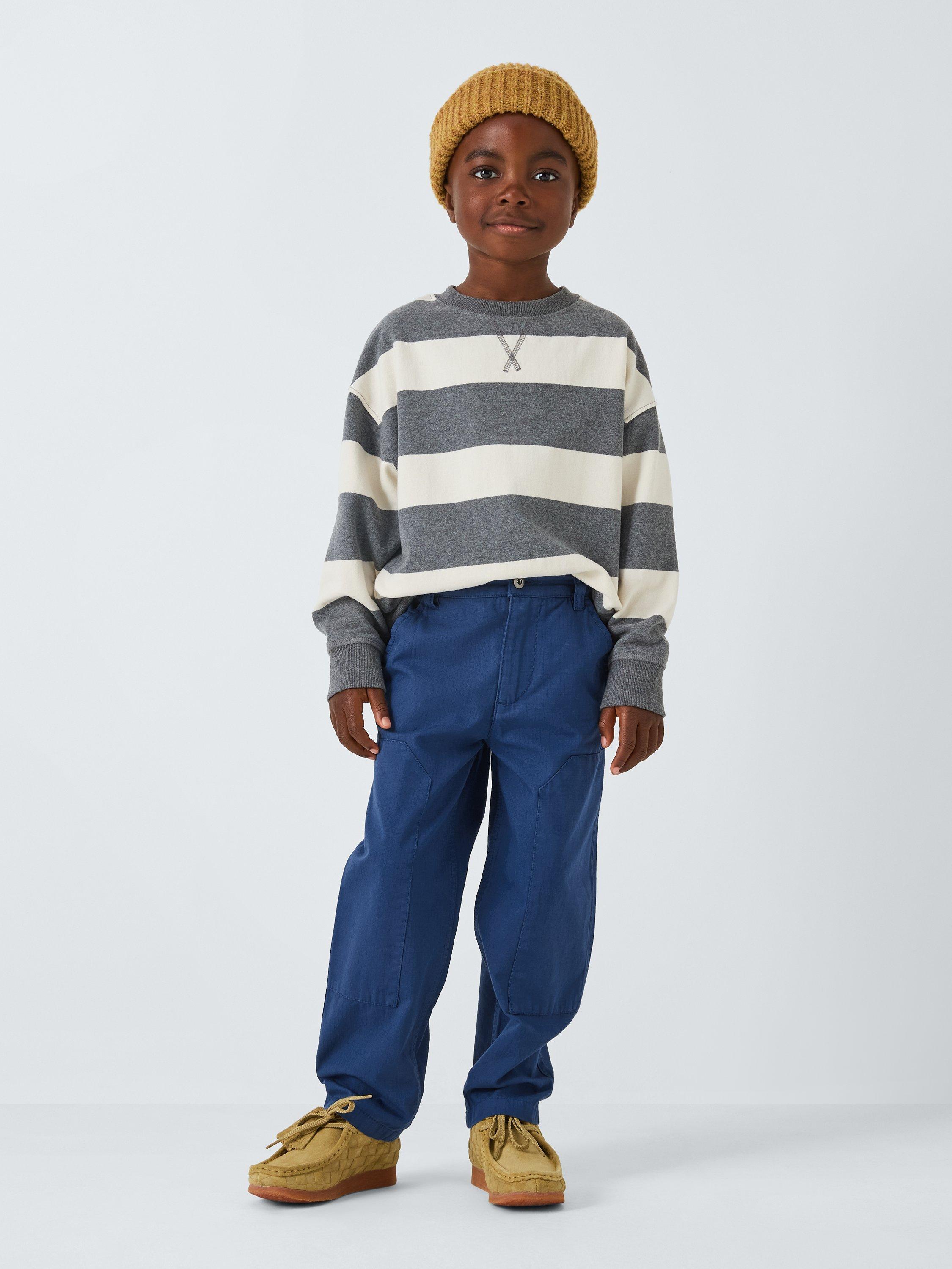 Product image 2 of 7, which shows John Lewis Kids' Ripstop Carpenter Trousers, Indigo, 10 years
