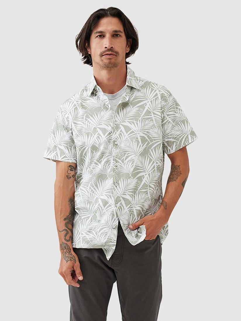 Product image 1 of 4, which shows Rodd & Gunn Montcalm Cotton Slim Fit Short Sleeve Shirt, Fatigue, L