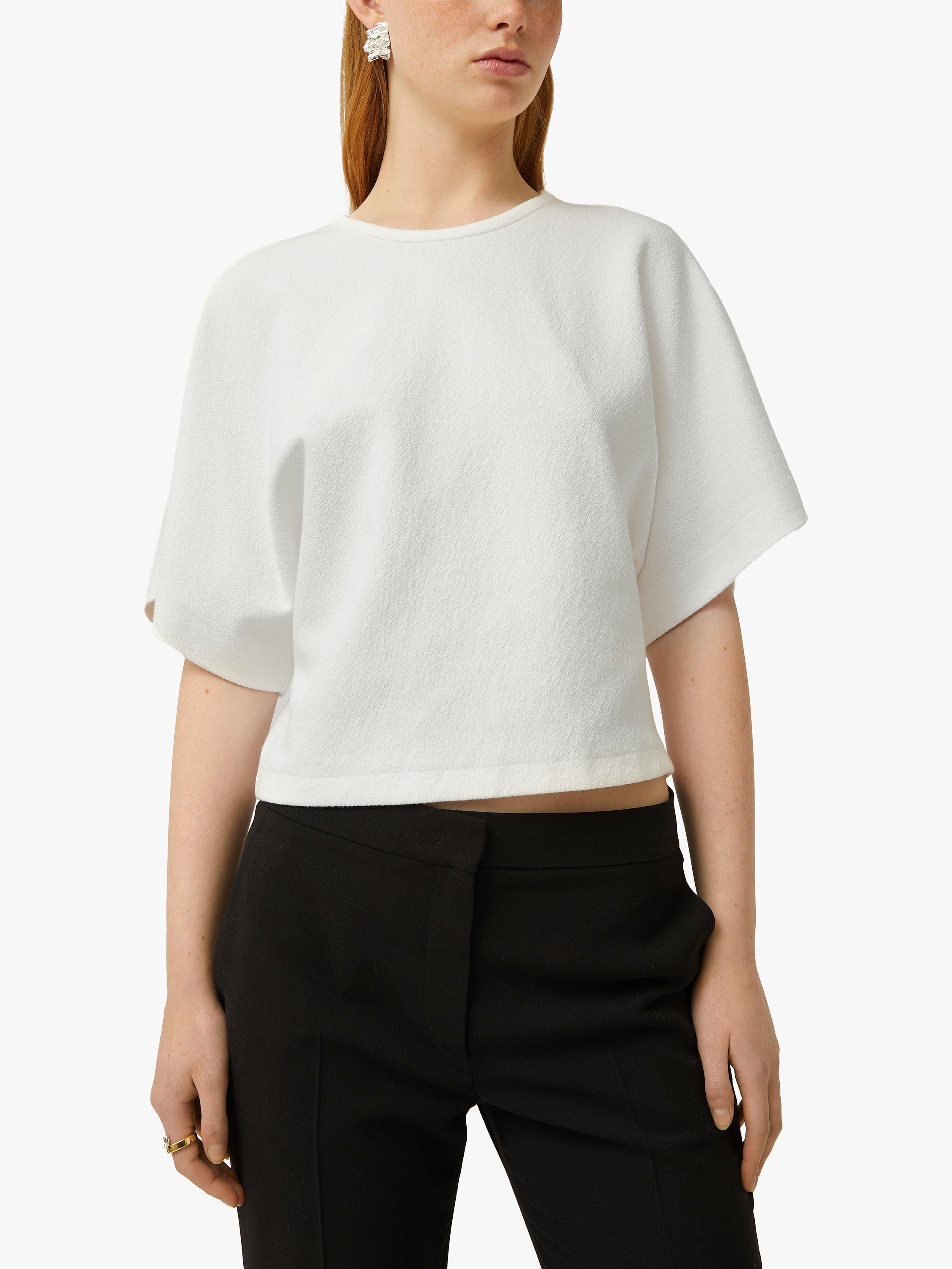 Jigsaw Textured Jersey Top, White