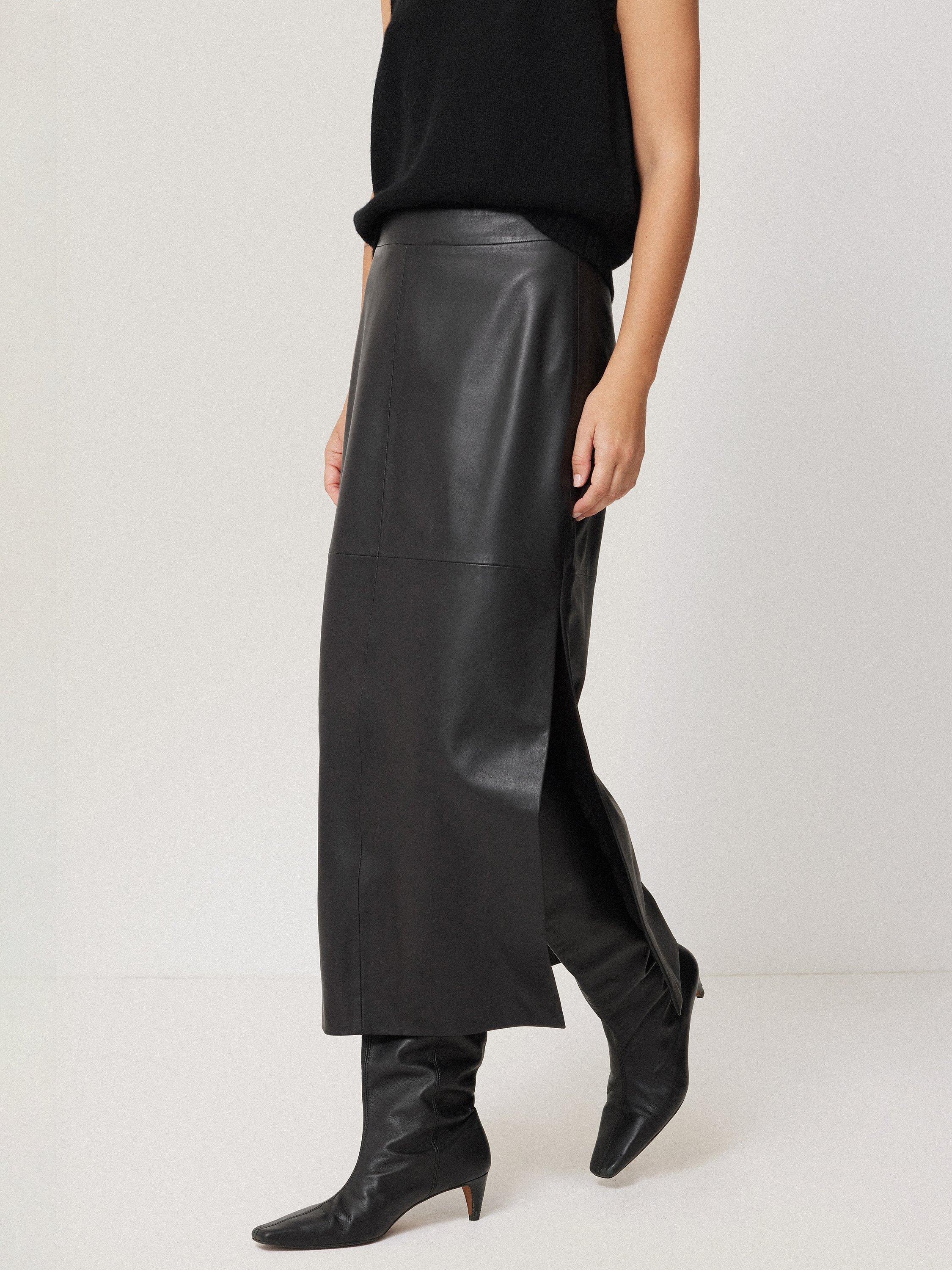 Jigsaw Leather Midi Skirt