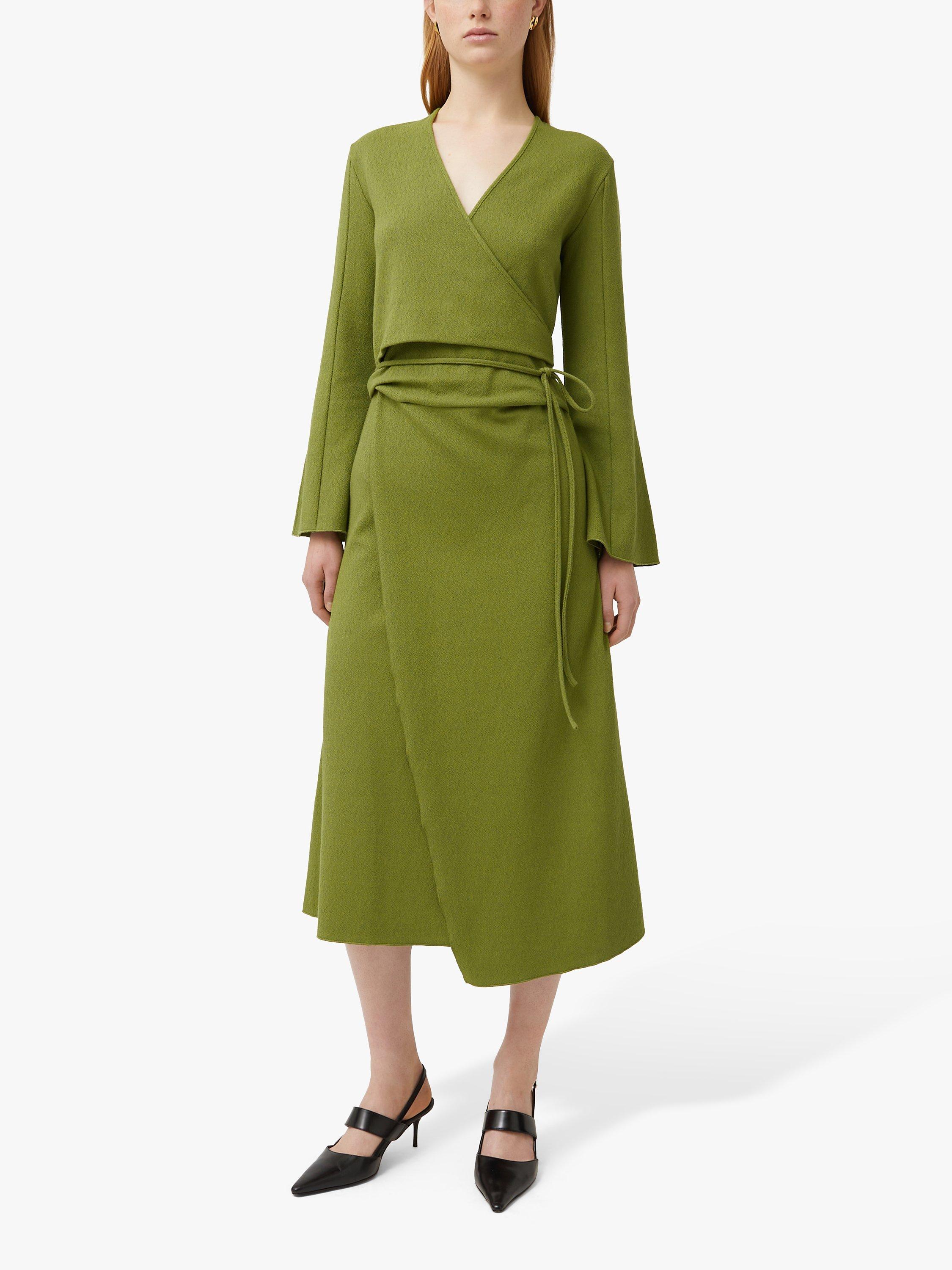 Jigsaw Textured Jersey Wrap Dress Green