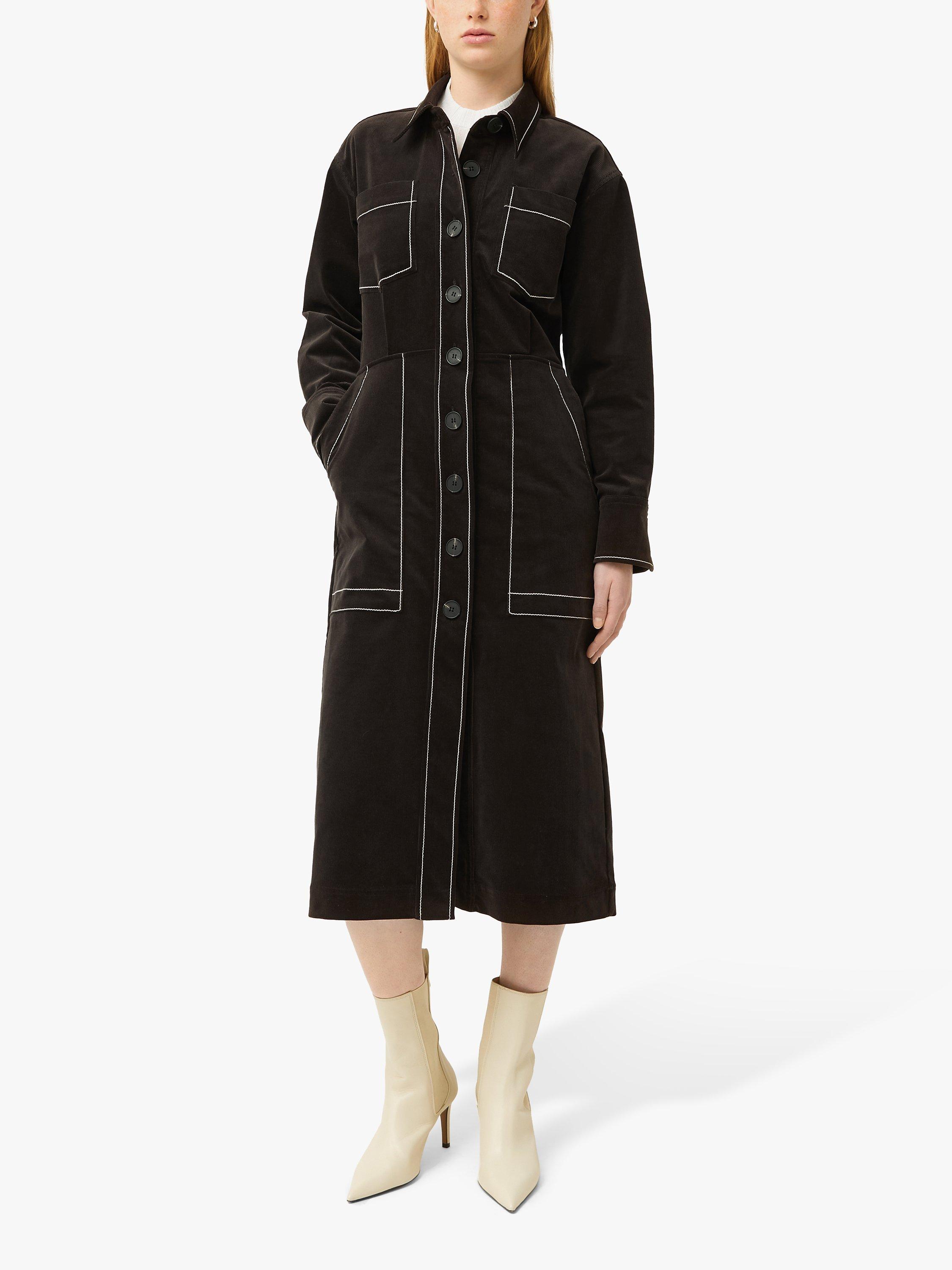 Jigsaw Cord Shirt Midi Dress, Black