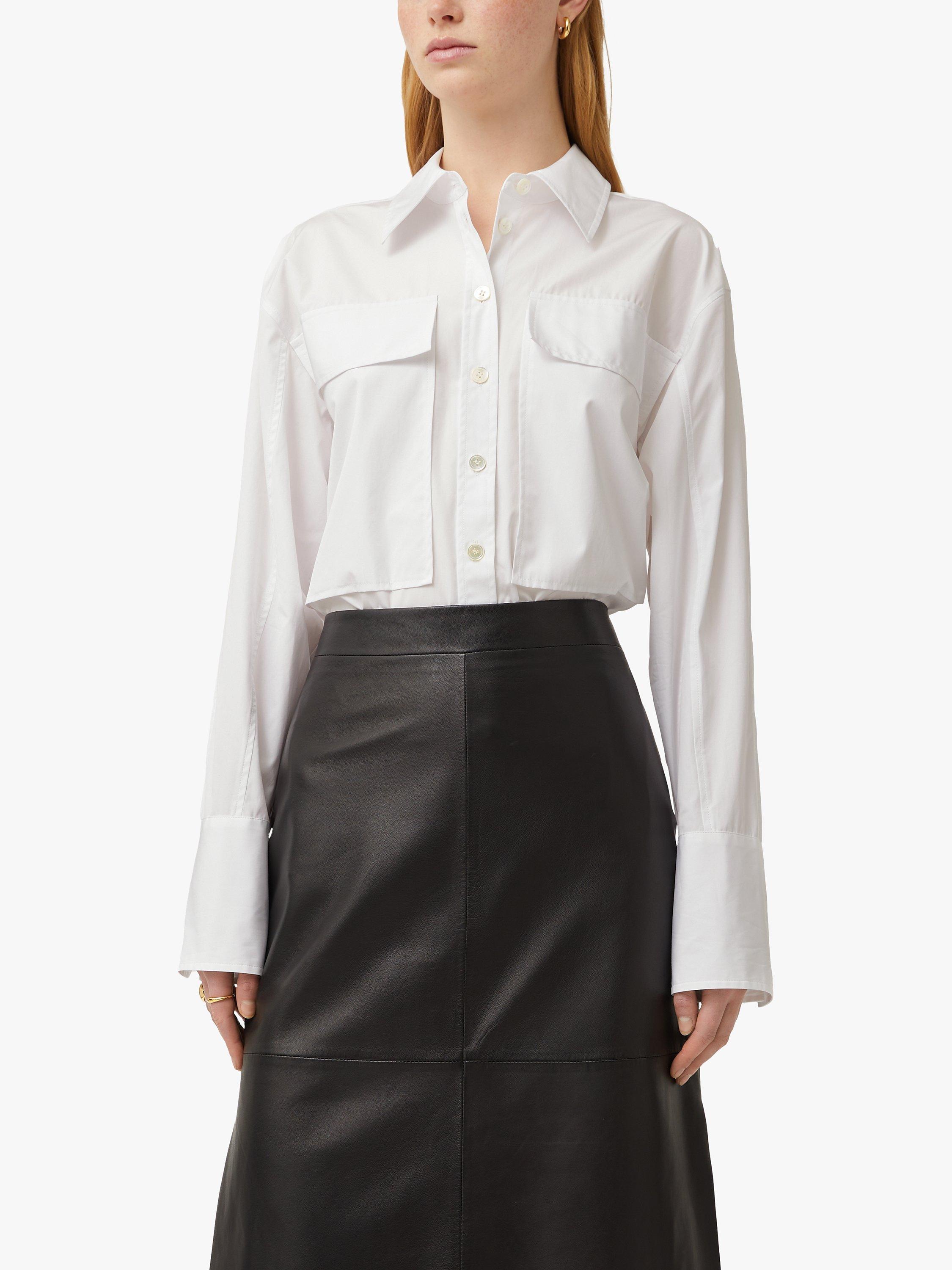 Jigsaw Drawstring Back Oversized Shirt, White