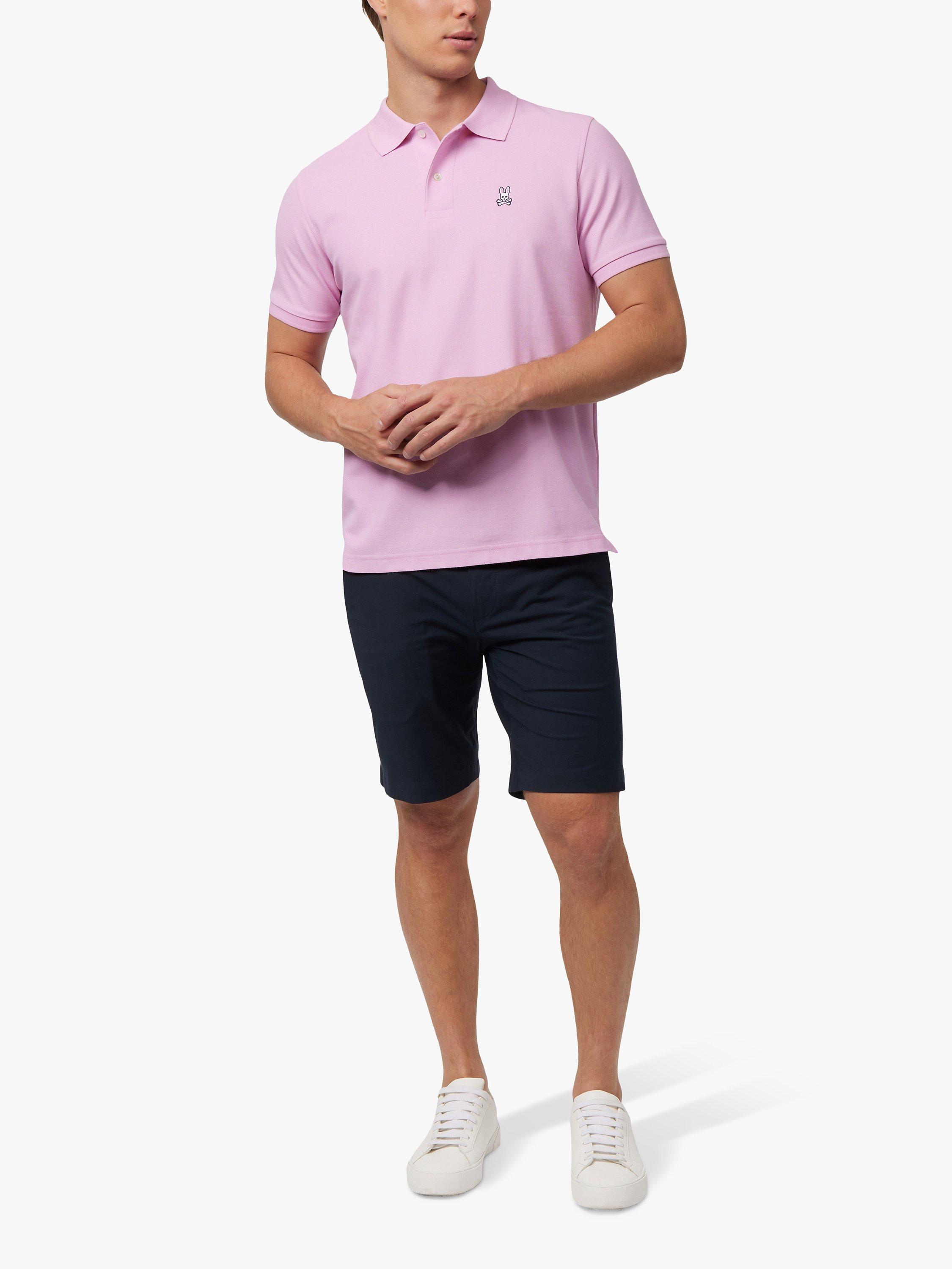 Product image 1 of 9, which shows Psycho Bunny Classic Pique Polo Shirt, Pastel Lavender, S