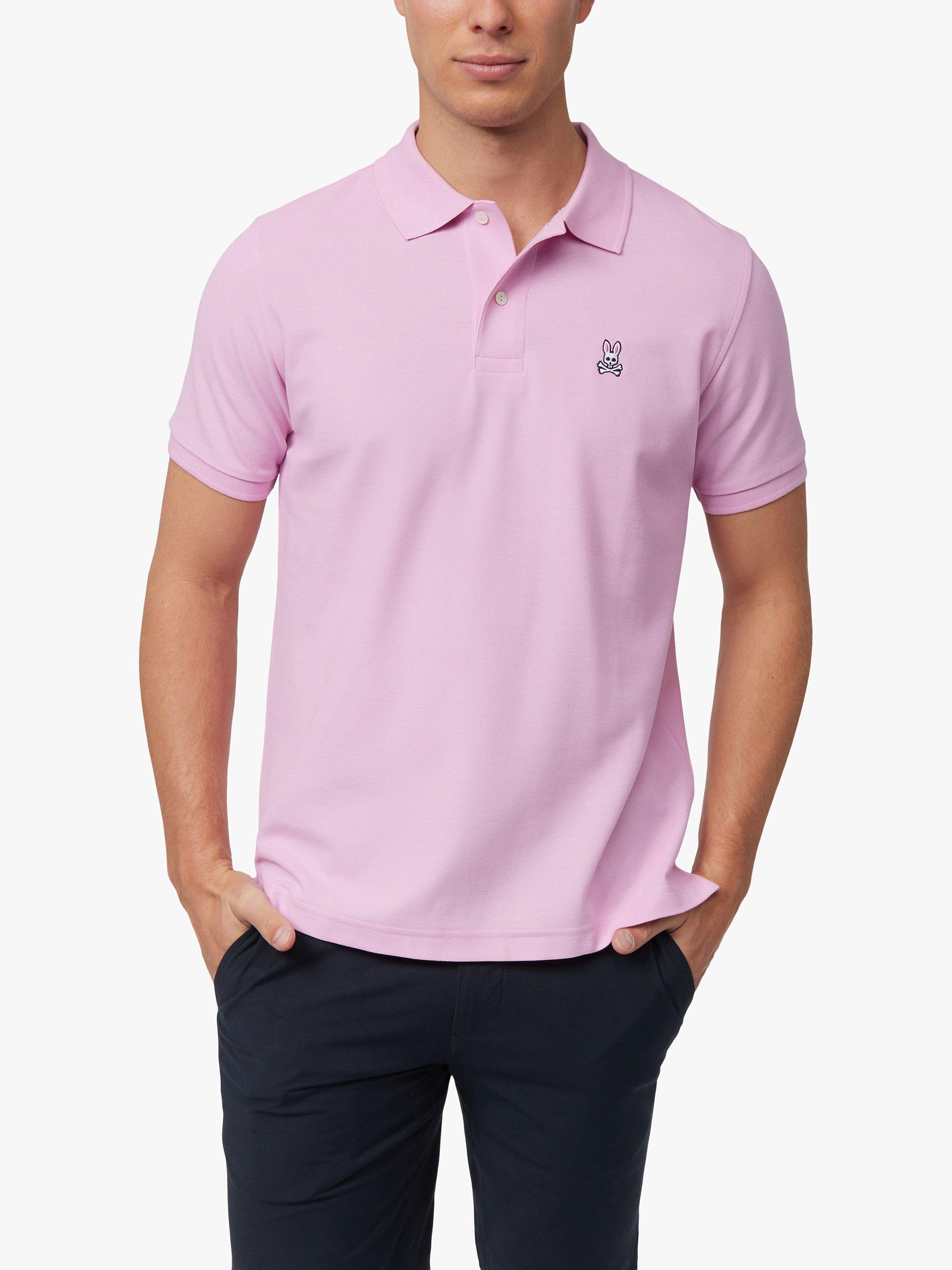 Product image 2 of 9, which shows Psycho Bunny Classic Pique Polo Shirt, Pastel Lavender, S