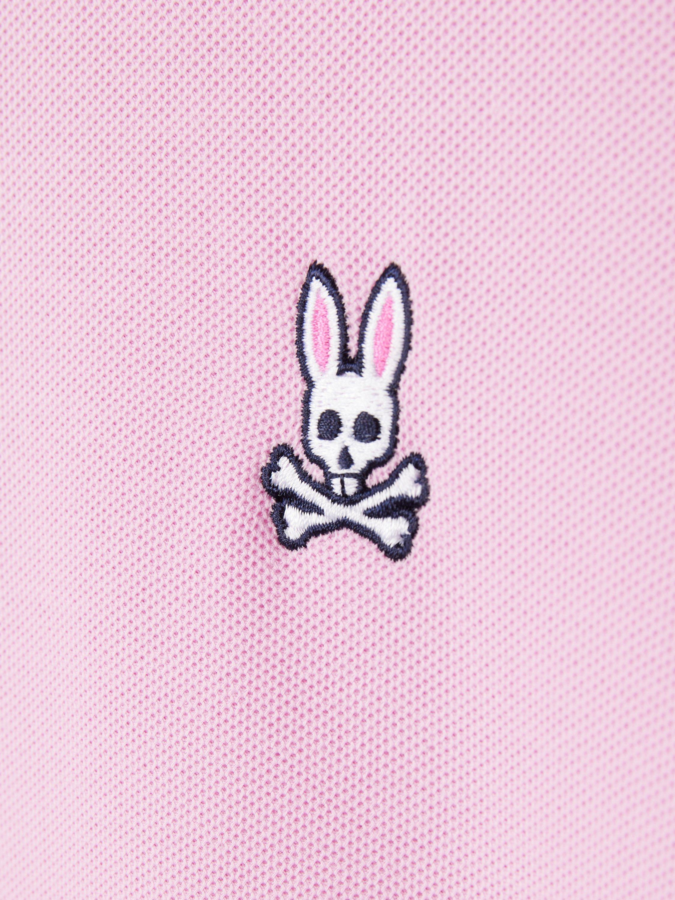 Product image 6 of 9, which shows Psycho Bunny Classic Pique Polo Shirt, Pastel Lavender, S