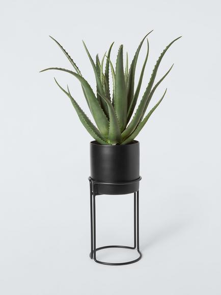 John Lewis Indoor Iron Floor Planter, Black - view 2, Black