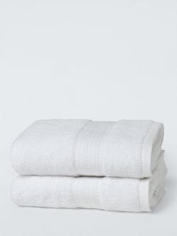 John Lewis Cotton/Viscose Blend Towels, Pack of 2, White