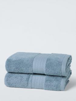 John Lewis Cotton/Viscose Blend Towels, Pack of 2, Pacific