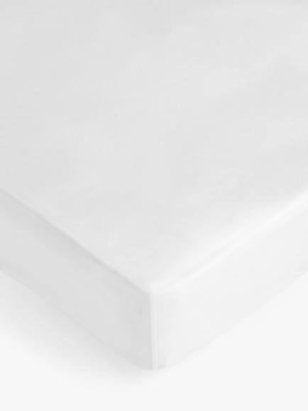 John Lewis Crisp & Fresh 400 Thread Count Egyptian Cotton Fitted Sheet, White, White
