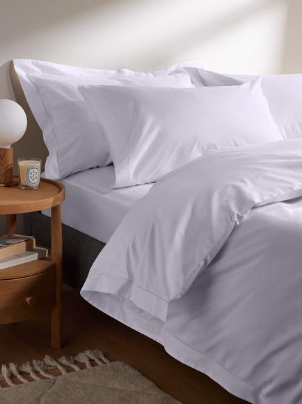 John Lewis Crisp & Fresh 400 Thread Count Egyptian Cotton Fitted Sheet, White - view 2, White