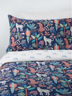 John Lewis Kids' Floral Jungle Reversible Duvet Cover and Pillowcase Set, Multi