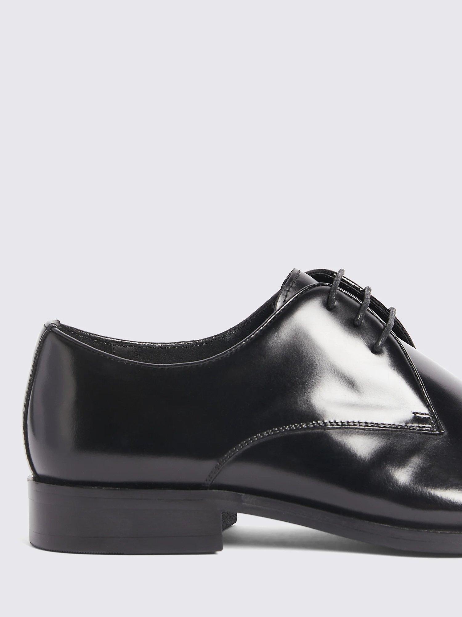 Product image 4 of 5, which shows Moss John White Romsey Leather Lace Up Brouges, Black, 7