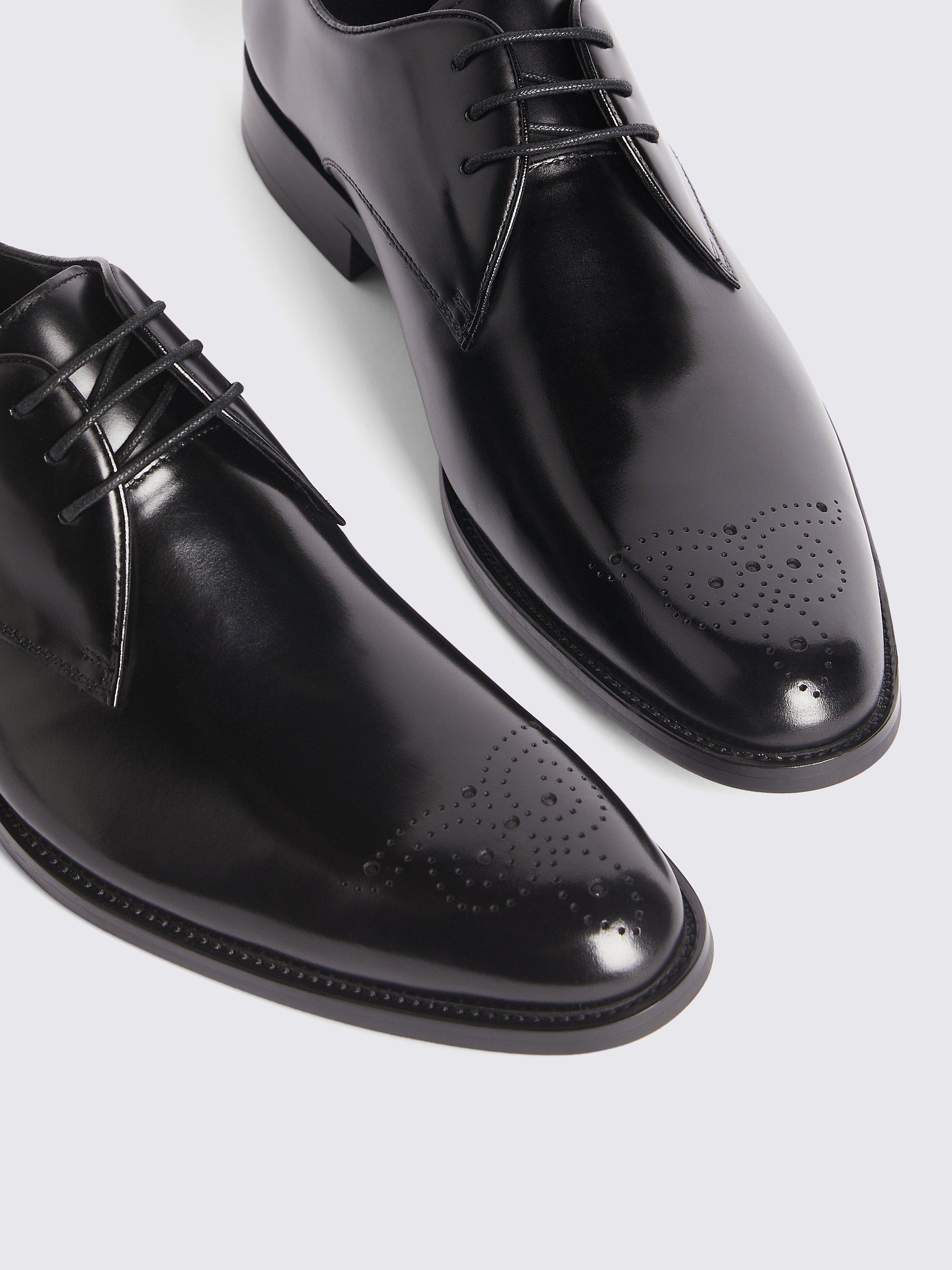 Product image 5 of 5, which shows Moss John White Romsey Leather Lace Up Brouges, Black, 7