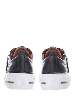 Moda in Pelle Filician Leather Flatform Trainers - view 2, Black