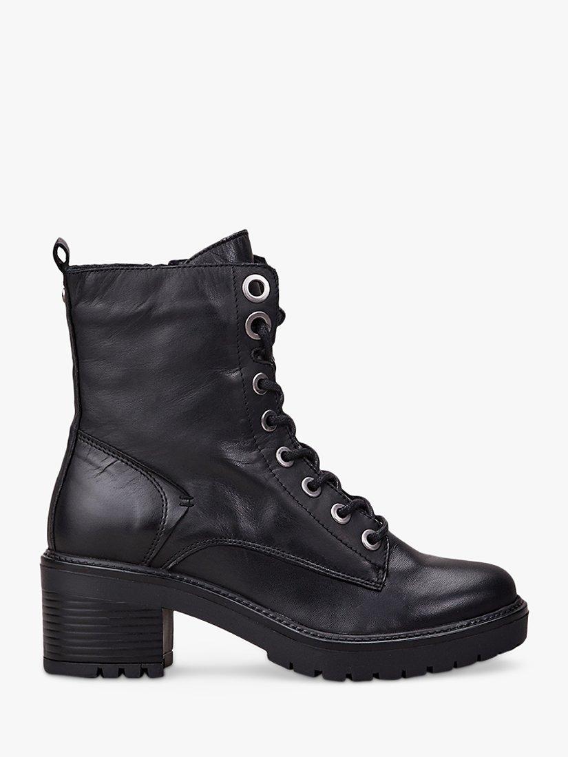 Moda in Pelle Bellzie Lace Up Leather Ankle Boots, Black