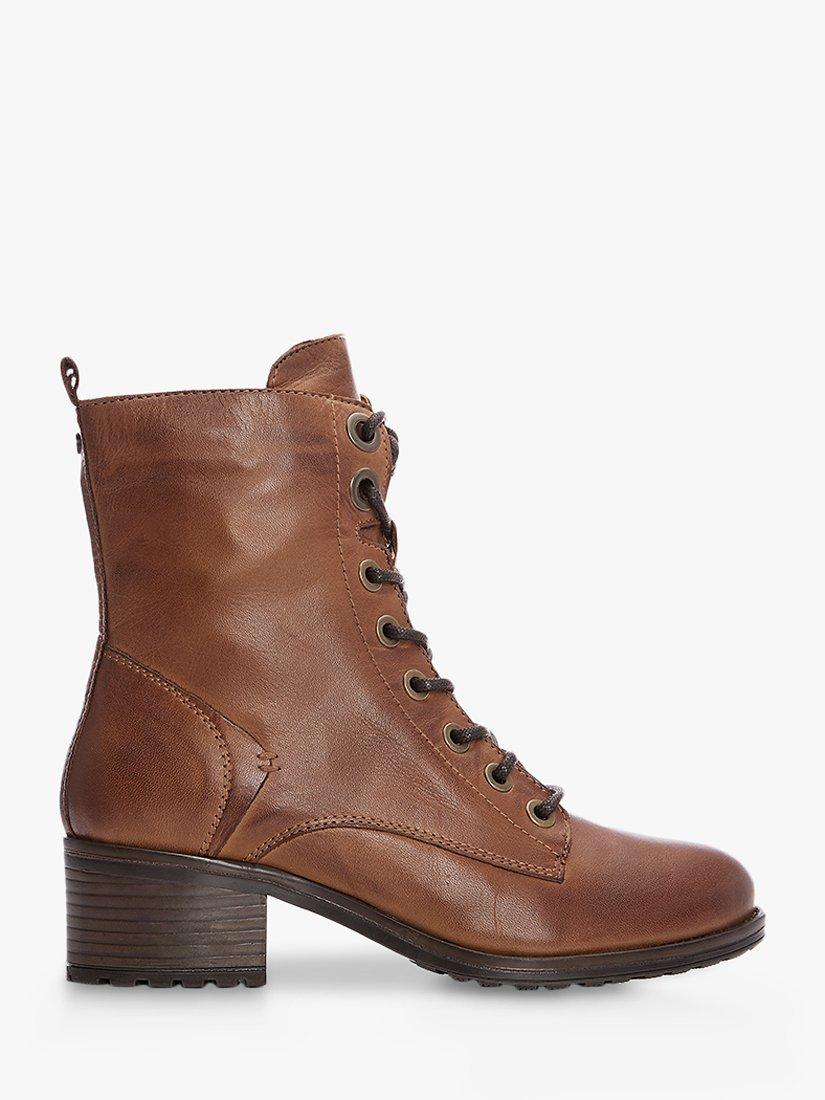 Product image 1 of 5, which shows Moda in Pelle Bezzie Lace Up Leather Ankle Boots, Tan, 3