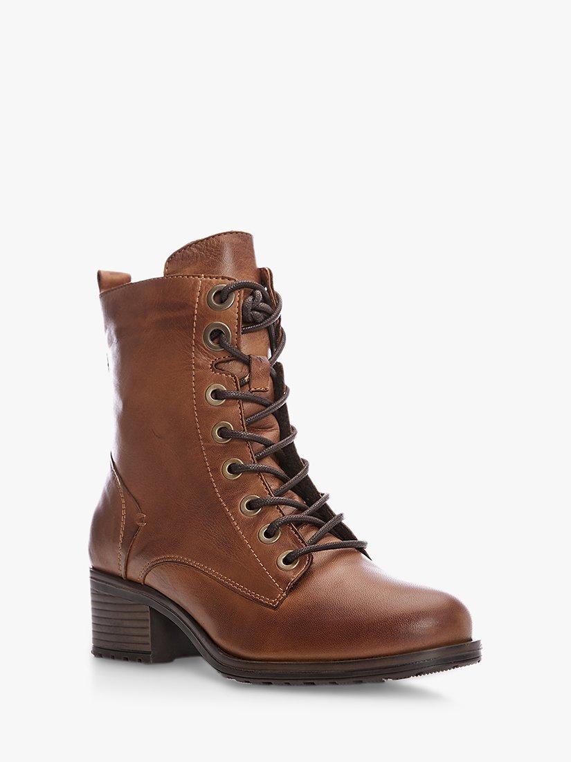 Product image 2 of 5, which shows Moda in Pelle Bezzie Lace Up Leather Ankle Boots, Tan, 3