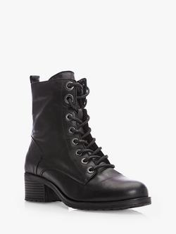 Moda in Pelle Bezzie Lace Up Leather Ankle Boots - view 2, Black