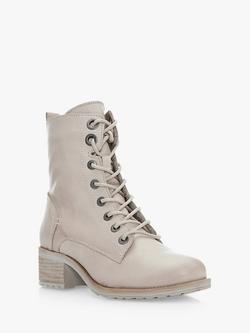 Moda in Pelle Bezzie Lace Up Leather Ankle Boots - view 2, Cream
