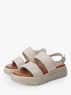 Moda in Pelle Netty Padded Leather Flatform Sandals - view 2, Off White