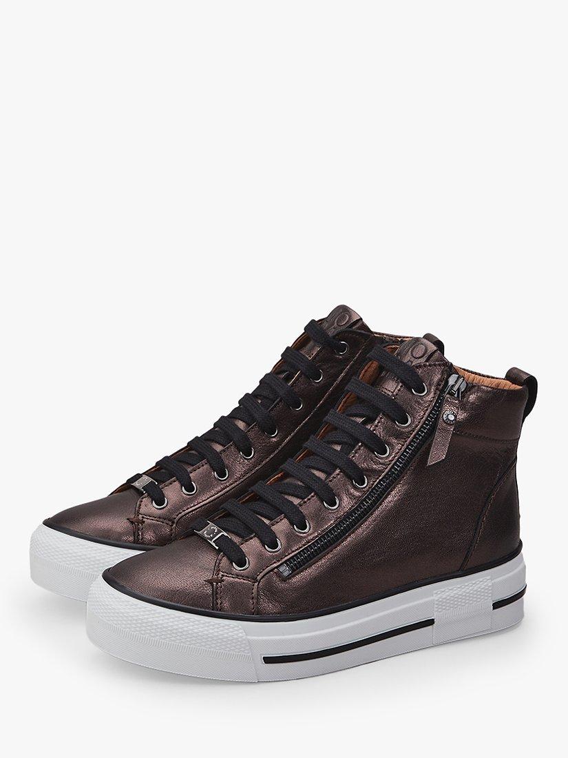 Product image 2 of 4, which shows Moda in Pelle Annaken Lace Up Leather Ankle Boots, Pewter, 4