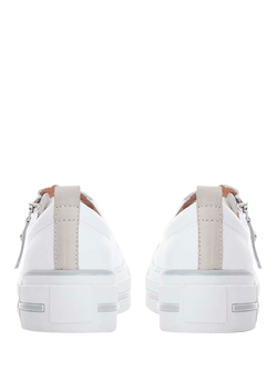 Moda in Pelle Filician Leather Flatform Trainers - view 2, White