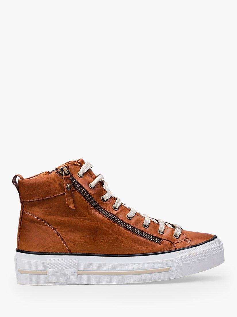 Moda in Pelle Annaken Lace Up Leather Ankle Boots, Tan