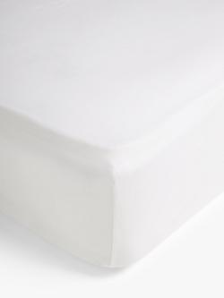 John Lewis Comfy & Relaxed 300 Thread Count Washed Cotton Fitted Sheet, White
