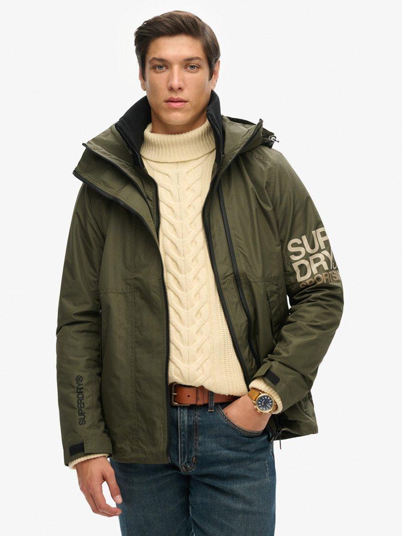 Product image 1 of 5, which shows Superdry Hooded Yachter SD Windbreaker Jacket, Army Khaki, L